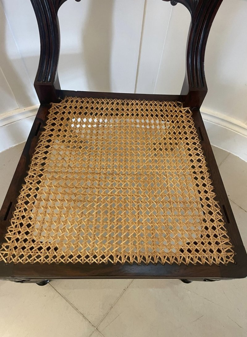 Outstanding Quality Antique Regency Set of 8 Carved Rosewood Dining Chairs - Image 16